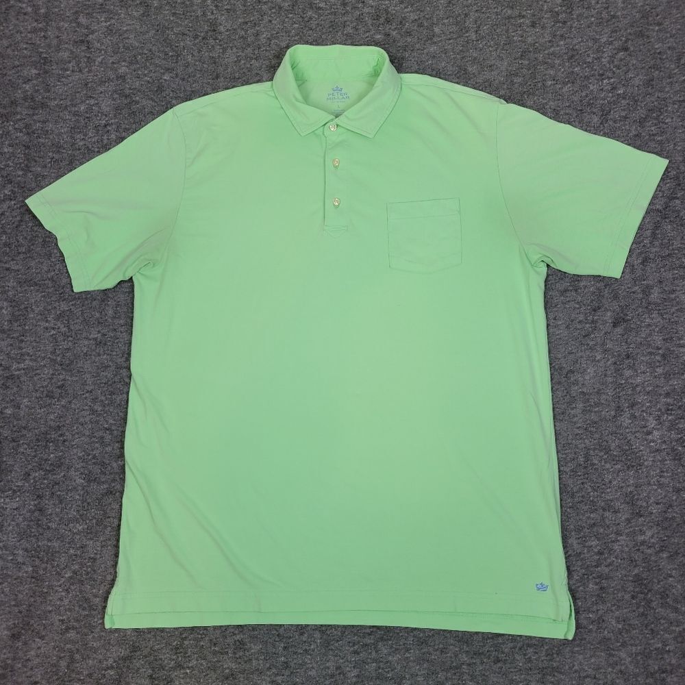 Peter Millar Seaside Wash Short Sleeve Polo Shirt Men’s Size Large Green